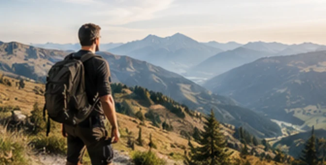 Musterbild: Helmut beim Wandern in den Bergen